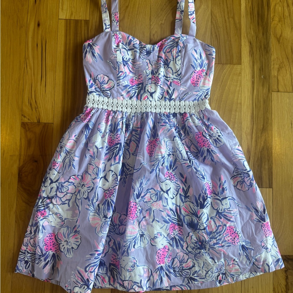 Lilly Pulitzer Floral Dress in Lavender and Pink
